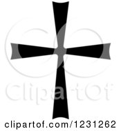 Clipart Of A Black And White Christian Cross 19 Royalty Free Vector Illustration
