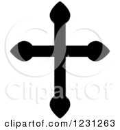 Clipart Of A Black And White Christian Cross 20 Royalty Free Vector Illustration