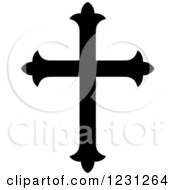 Clipart Of A Black And White Christian Cross 21 Royalty Free Vector Illustration