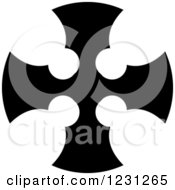 Clipart Of A Black And White Christian Cross 22 Royalty Free Vector Illustration