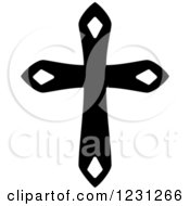 Clipart Of A Black And White Christian Cross 23 Royalty Free Vector Illustration