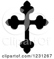 Clipart Of A Black And White Christian Cross 18 Royalty Free Vector Illustration