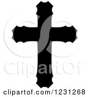 Clipart Of A Black And White Christian Cross 27 Royalty Free Vector Illustration