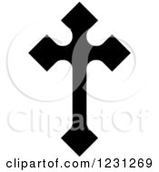 Clipart Of A Black And White Christian Cross 28 Royalty Free Vector Illustration