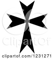 Clipart Of A Black And White Christian Cross 30 Royalty Free Vector Illustration