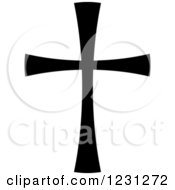 Clipart Of A Black And White Christian Cross 17 Royalty Free Vector Illustration