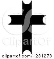 Clipart Of A Black And White Christian Cross 26 Royalty Free Vector Illustration