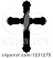 Clipart Of A Black And White Christian Cross 4 Royalty Free Vector Illustration