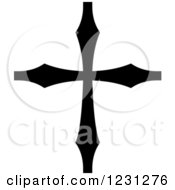 Clipart Of A Black And White Christian Cross 25 Royalty Free Vector Illustration