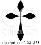 Clipart Of A Black And White Christian Cross 9 Royalty Free Vector Illustration