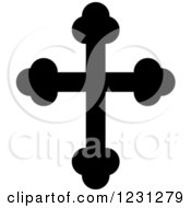 Clipart Of A Black And White Christian Cross 16 Royalty Free Vector Illustration