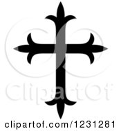 Clipart Of A Black And White Christian Cross 10 Royalty Free Vector Illustration