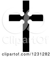 Clipart Of A Black And White Christian Cross 11 Royalty Free Vector Illustration