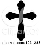 Clipart Of A Black And White Christian Cross 14 Royalty Free Vector Illustration