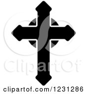 Clipart Of A Black And White Christian Cross 15 Royalty Free Vector Illustration