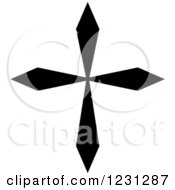 Clipart Of A Black And White Christian Cross 2 Royalty Free Vector Illustration