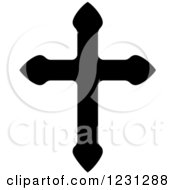 Clipart Of A Black And White Christian Cross 3 Royalty Free Vector Illustration