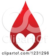 Poster, Art Print Of Red Blood Droplet With A White Heart