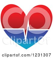 Clipart Of A Medical Cardiogram Heart Royalty Free Vector Illustration