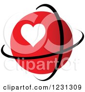 Poster, Art Print Of Red Heart Globe And Rings