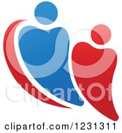 Poster, Art Print Of Blue And Red Couple Forming A Heart