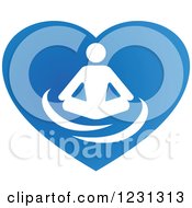 Poster, Art Print Of Person Meditating On A Blue Heart