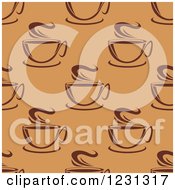 Clipart Of A Seamless Background Pattern Of Steamy Coffee Cups Royalty Free Vector Illustration