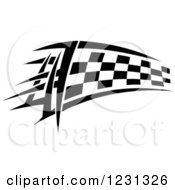 Clipart Of A Black And White Checkered Tribal Racing Flag 11 Royalty Free Vector Illustration