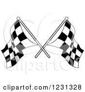 Clipart Of Crossed Checkered Racing Flags Royalty Free Vector Illustration