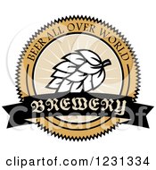 Clipart Of A Beer Brewery And Hops Label 2 Royalty Free Vector Illustration