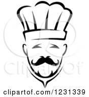 Clipart Of A Happy Black And White Male Chef Wearing A Toque Hat 17 Royalty Free Vector Illustration