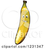 Clipart Of A Smiling Banana Character Royalty Free Vector Illustration