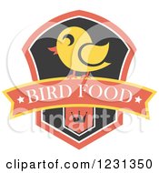 Poster, Art Print Of Chick On A Bird Food Banner And Crown Shield