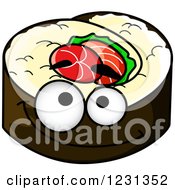 Clipart Of A Happy Sushi Character Royalty Free Vector Illustration