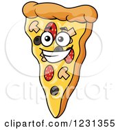 Clipart Of A Smiling Pizza Slice Character Royalty Free Vector Illustration
