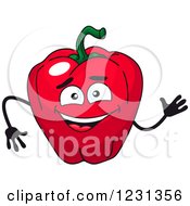 Poster, Art Print Of Waving Red Bell Pepper Character