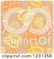 Clipart Of A Seamless Background Pattern Of Soft Pretzels Royalty Free Vector Illustration