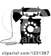 Poster, Art Print Of Retro Black And White Desk Telephone 7