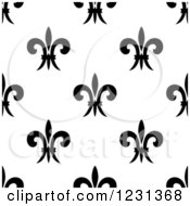 Clipart Of A Seamless Black And White Fleur De Lis Background Pattern 3 Royalty Free Vector Illustration