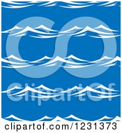 Poster, Art Print Of Seamless Background Pattern Of Ocean Surf Waves On Blue 3