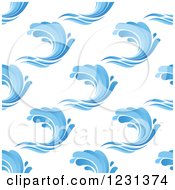 Clipart Of A Seamless Background Pattern Of Blue Ocean Surf Waves Royalty Free Vector Illustration