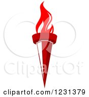 Clipart Of A Flaming Red Torch 16 Royalty Free Vector Illustration