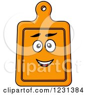 Clipart Of A Happy Orange Cutting Board Character Royalty Free Vector Illustration