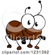 Clipart Of A Happy Ant Royalty Free Vector Illustration by Vector Tradition SM