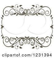 Clipart Of A Dark Brown Ornate Frame 4 Royalty Free Vector Illustration