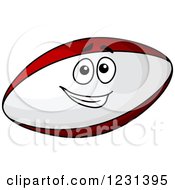 Clipart Of A Rugby Football Mascot Royalty Free Vector Illustration