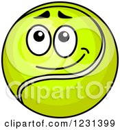 Clipart Of A Thinking Tennis Ball Character Royalty Free Vector Illustration
