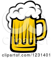 Clipart Of A Frothy Mug Of Beer 2 Royalty Free Vector Illustration