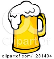 Clipart Of A Frothy Mug Of Beer Royalty Free Vector Illustration