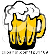 Clipart Of A Frothy Mug Of Beer 6 Royalty Free Vector Illustration